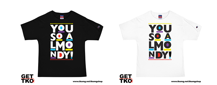 you so almonday white and black tee shirt