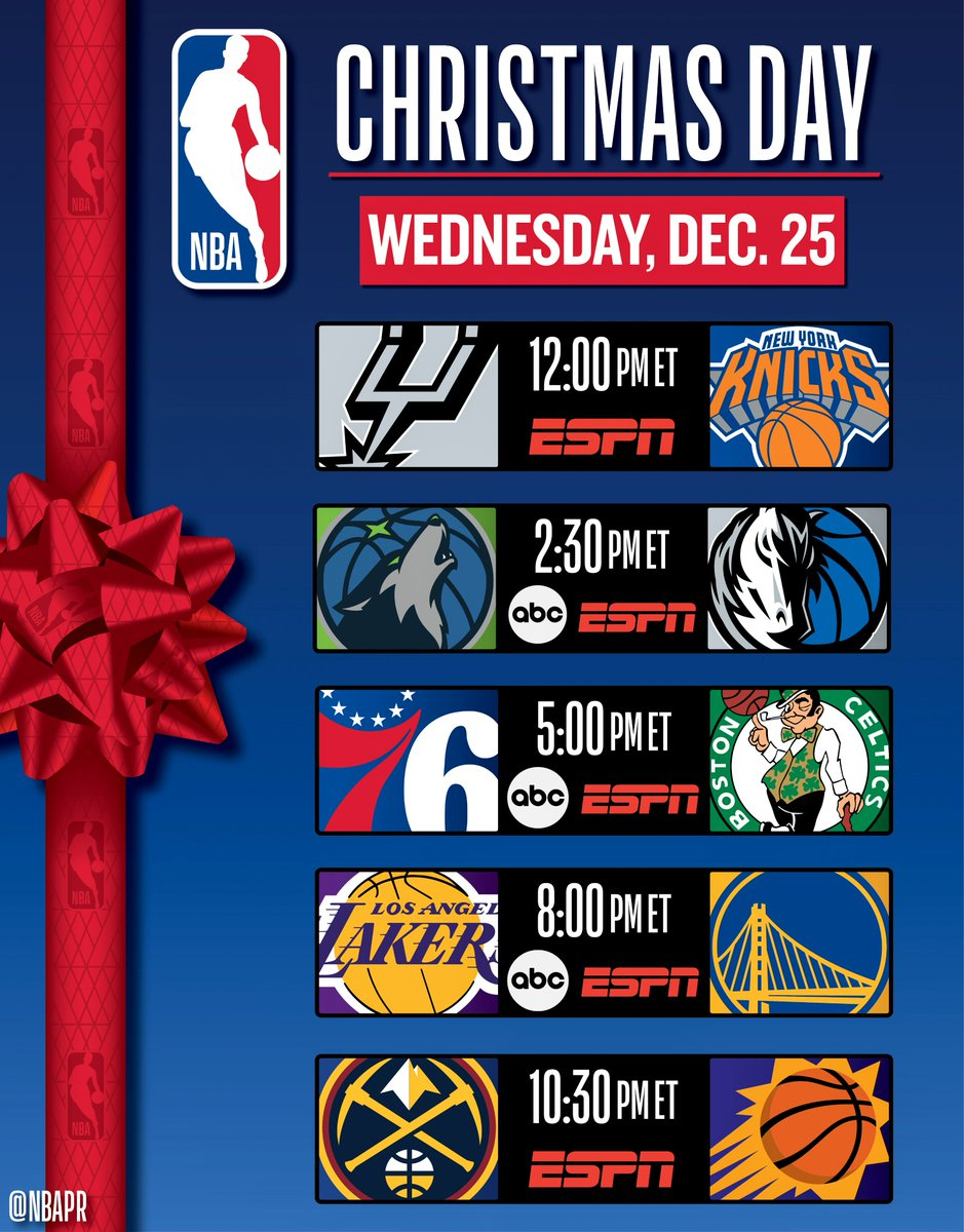 NBA On ESPN Christmas Day Schedule TKOMG